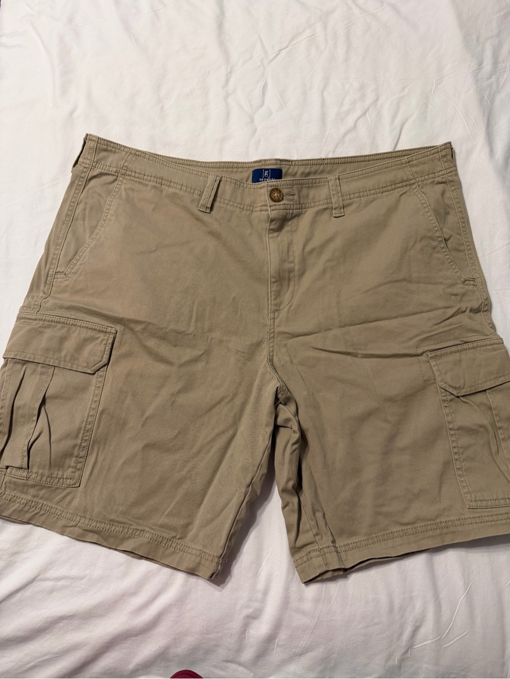 George Men's Tan Cargo Shorts with Multiple Pockets